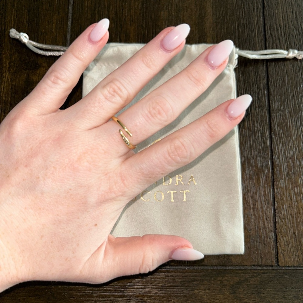 Kendra Scott - Micah 18k Gold Vermeil Ring with White Diamond - Size 7